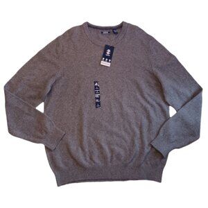IZOD Mens Large Sweater Gray Long Sleeve Shirt Soft Natural Stretch RT$50